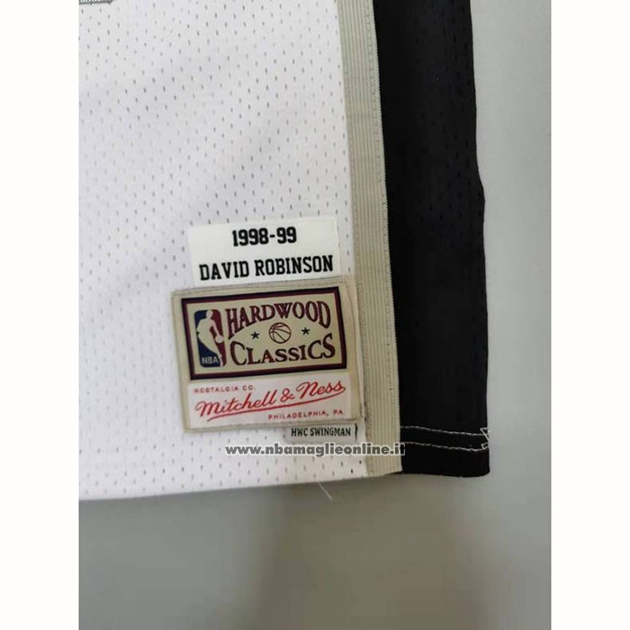 Maglia San Antonio Spurs David Robinson #50 Mitchell & Ness 1998-99 Bianco